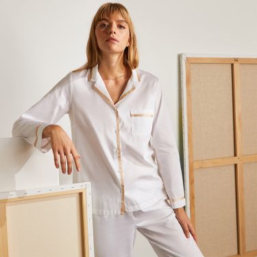 Laurence Tavernier Essentiel Uni Long Pyjamas Blanc