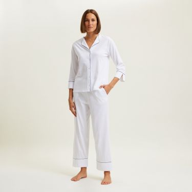 Laurence Tavernier Anafi Long Sleeved Pyjamas Blanc