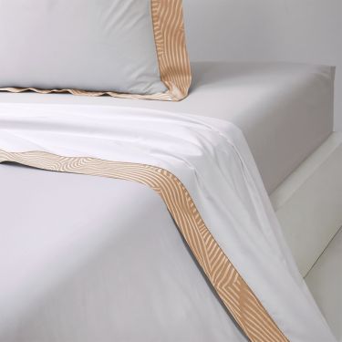 Yves Delorme Couture Honora Sepia 500 TC Flat Sheets