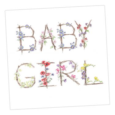 Small Floral Greeting Card - Baby Girl