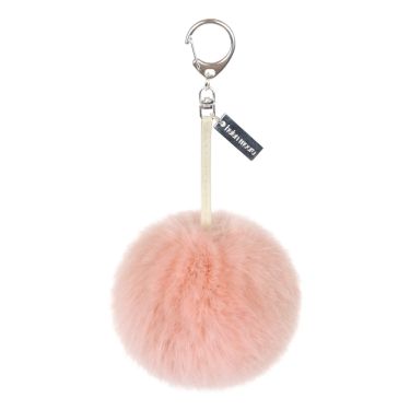 Dusky Pink Faux Fur Pom-Pom Key Ring