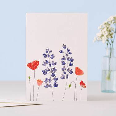 Lupines & Poppies Greetings Card