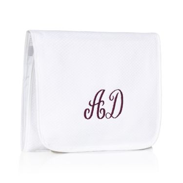 White and Cream Pique Fold Up Wash Bags