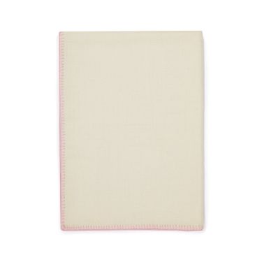 Alpaca Ivory/Pink Baby Blanket
