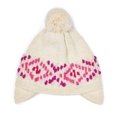 Alpaca Ivory/Pink Baby Hat 