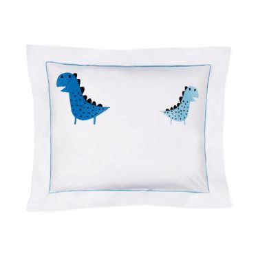 Personalised Baby Pillowcase Blue Dinosaurs (pillow sold separately)