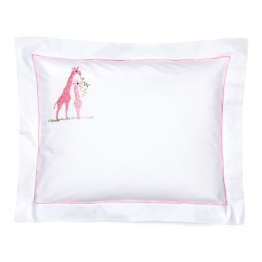 Personalised Baby Pillowcase Pink Giraffes (pillow sold separately)