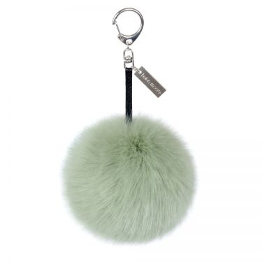Pistachio Green Faux Fur Pom-Pom Key Ring