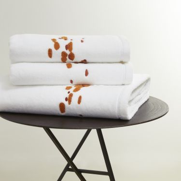 Yves Delorme Couture Sonate Blanc/Corail Towels