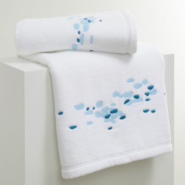 Yves Delorme Couture Sonate Blanc/Jade Towels