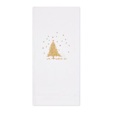 Christmas Tree Gold Guest Towel 