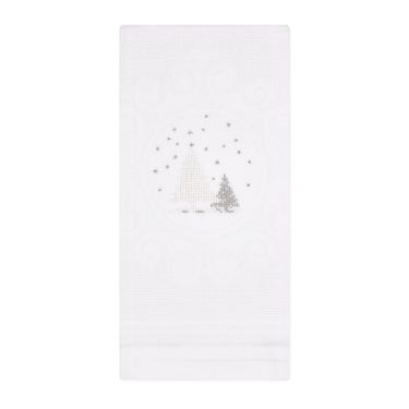 Christmas Tree Silver Guest Towel 
