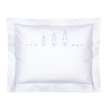 Personalised Baby Pillowcase Three Blue Bunnies (pillow sold separately)
