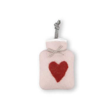 Heart Mini Hot Water Bottle Pink/Red 