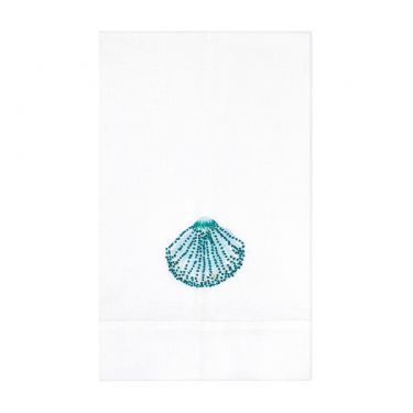 Yves Delorme Couture Intrus Green Shell Guest Towel
