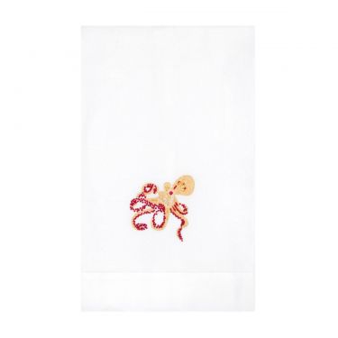 Yves Delorme Couture Intrus Red Octopus Guest Towel